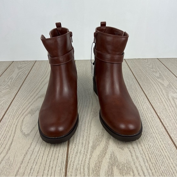 Giani Bernini Women's Becca Memory Foam Buckled Booties 11M Mocha Brown $100 - Picture 2 of 9